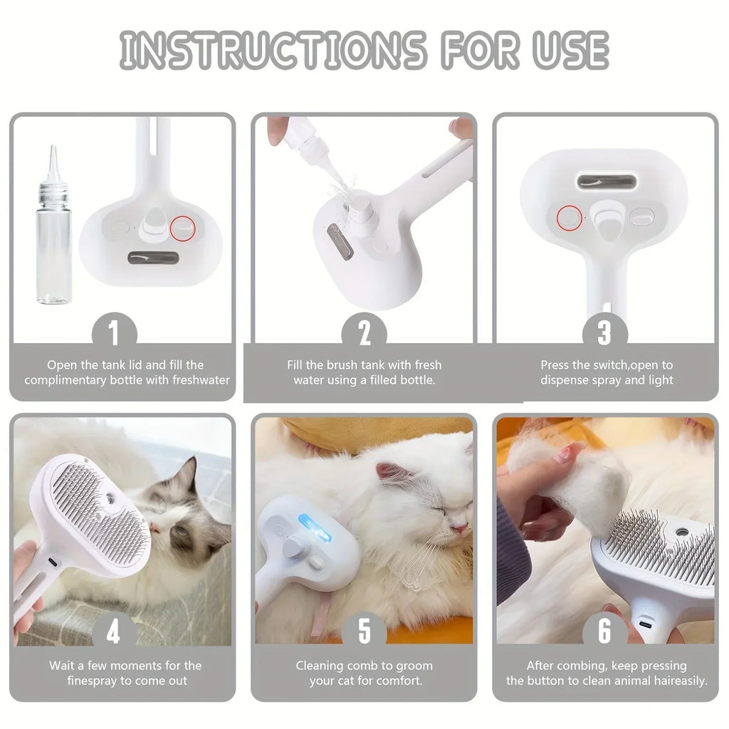Steam Pet Grooming Brush